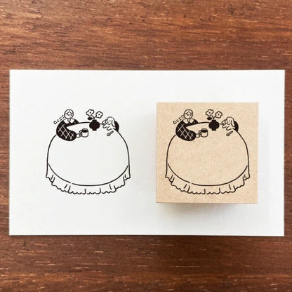STAMP MARCHE Maru-chan Frame Rubber Stamp S - Tea Party