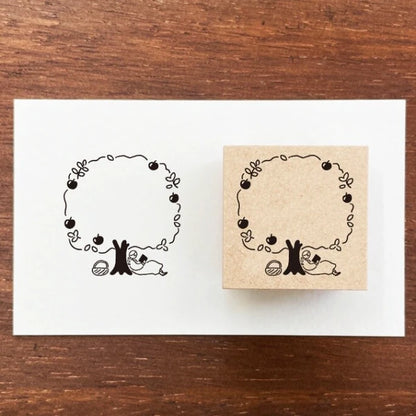 STAMP MARCHE Maaru-Chan Frame Stamp S - Apple Tree