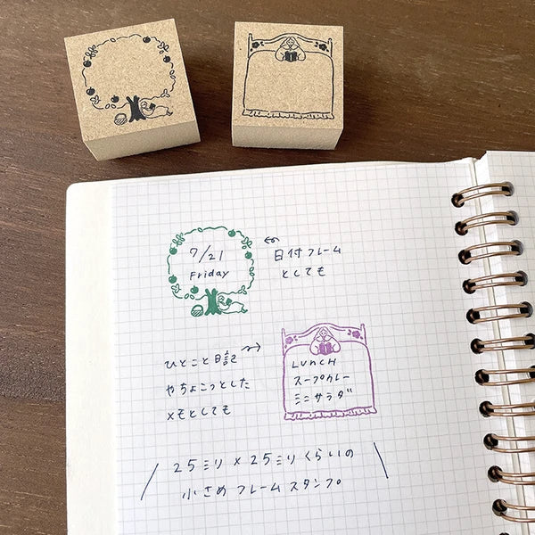 STAMP MARCHE Maaru-chan Frame Stamp S - Bed