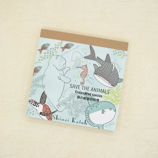 Kinose Printing Endangered Marine Species Block Memo Pad