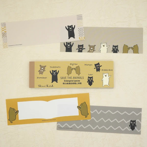 Kinose Printing Endangered Bears and Friends Mini Letter Pad