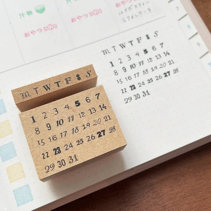 STAMP MARCHE Calendar Various Fonts Rubber Stamp