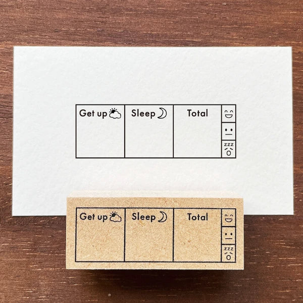 STAMP MARCHE Sleep Time Record Horizontal Rubber Stamp