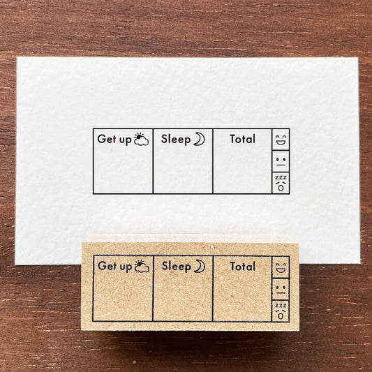 STAMP MARCHE Sleep Time Record Horizontal Rubber Stamp