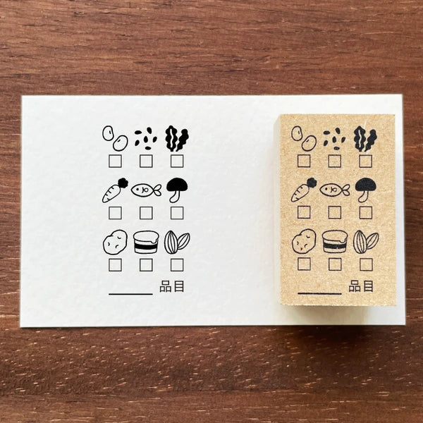 STAMP MARCHE Food Balance Check Vertical Icon Rubber Stamp