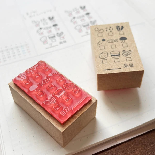STAMP MARCHE Food Balance Check Vertical Icon Rubber Stamp