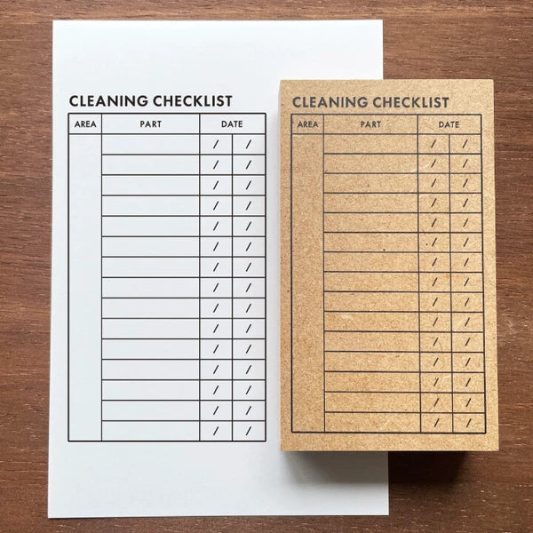 STAMP MARCHE Cleaning Checklist Rubber Stamp