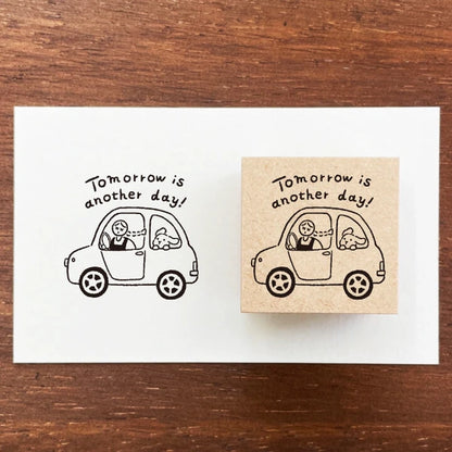 STAMP MARCHE Maru-chan Message Rubber Stamp - Tomorrow Is Another Day