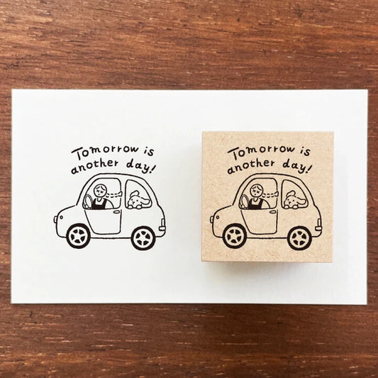 STAMP MARCHE Maru-chan Message Rubber Stamp - Tomorrow Is Another Day
