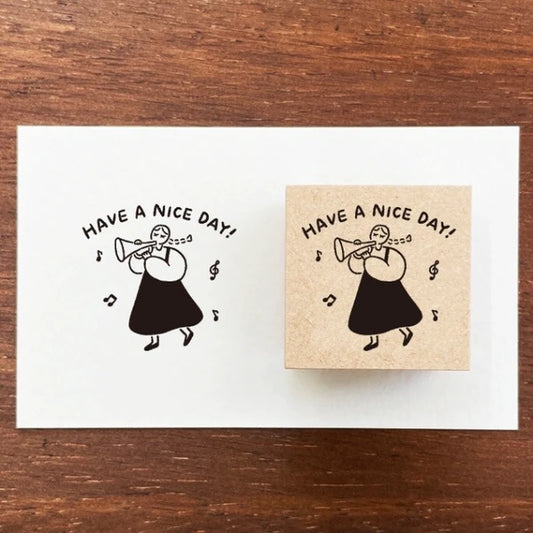 STAMP MARCHE Maru-chan Message Rubber Stamp - Have a Nice Day