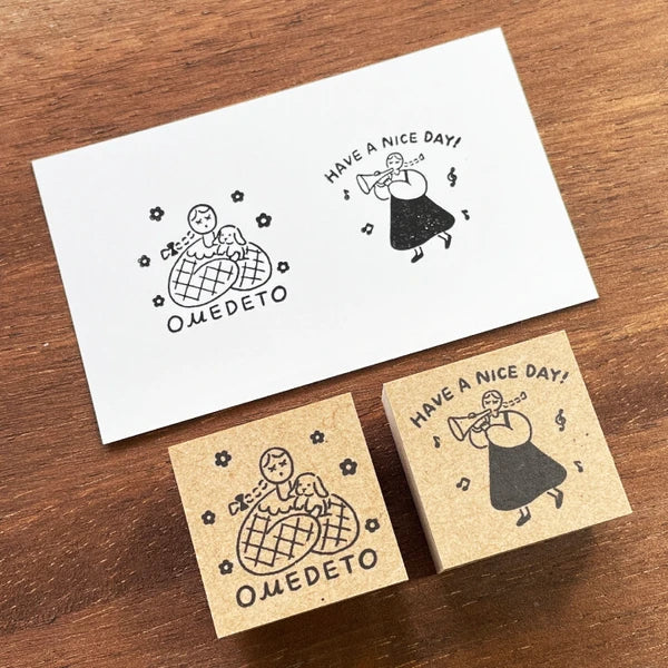 STAMP MARCHE Maru-chan Message Rubber Stamp - Have a Nice Day