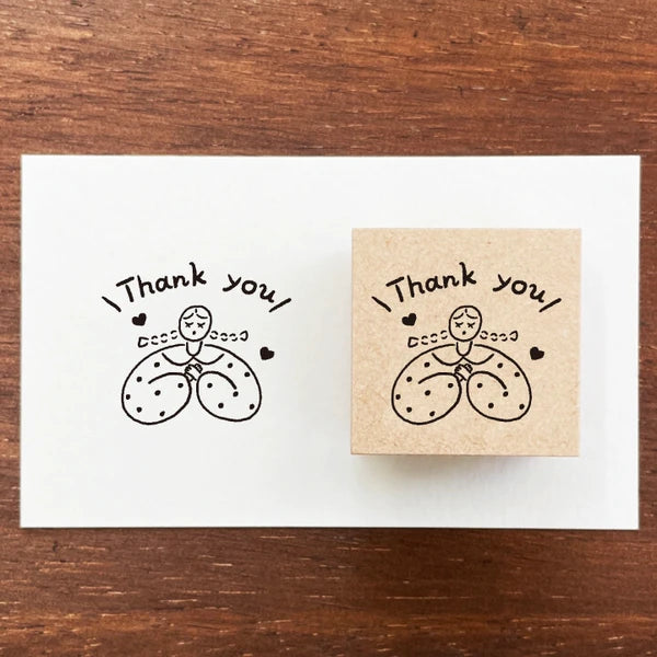 STAMP MARCHE Maru-chan Message Rubber Stamp - Thank You