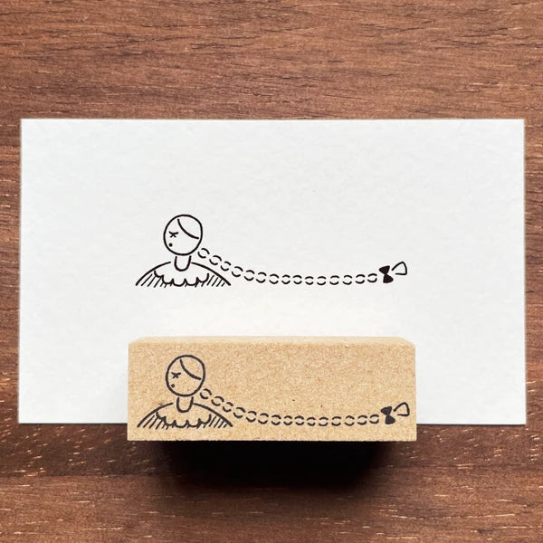 STAMP MARCHE Maru-chan Title Rubber Stamp - Braids