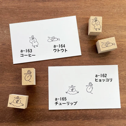 STAMP MARCHE Maru-chan Kobito Rubber Stamp - Tulip