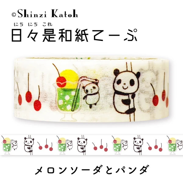 SEAL-DO PRINTING Hibikore Washi Tape - Melon Soda and Panda