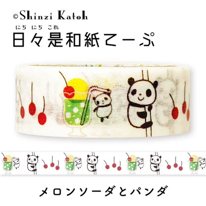 SEAL-DO PRINTING Hibikore Washi Tape - Melon Soda and Panda
