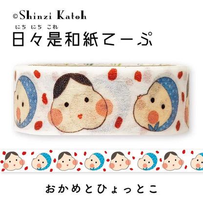SEAL-DO PRINTING Hibikore Washi Tape - Okame & Hyottoko - Wholesale Pack