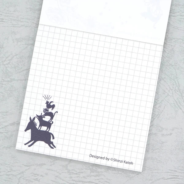 Kinose Printing Grimm Fairy Tales Town Musicians of Bremen II Block Memo Pad