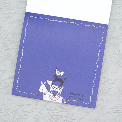 Kinose Printing Grimm Fairy Tales Town Musicians of Bremen II Block Memo Pad