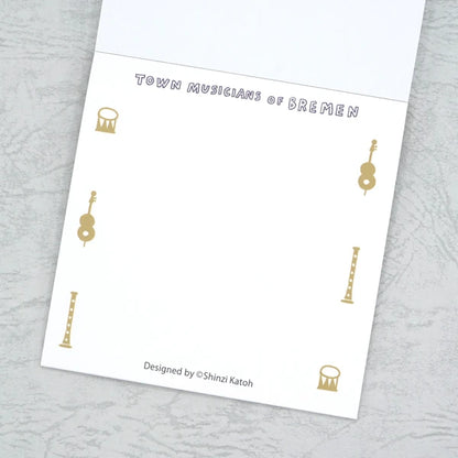 Kinose Printing Grimm Fairy Tales Town Musicians of Bremen II Block Memo Pad