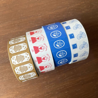 STAMP MARCHE Maru-chan Labeler Sticker - Thank You Red