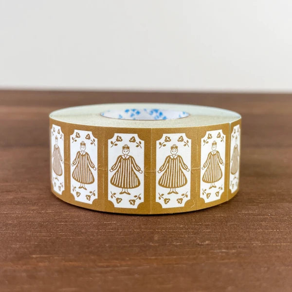 STAMP MARCHE Maru-chan Labeler Sticker - Retro Brown