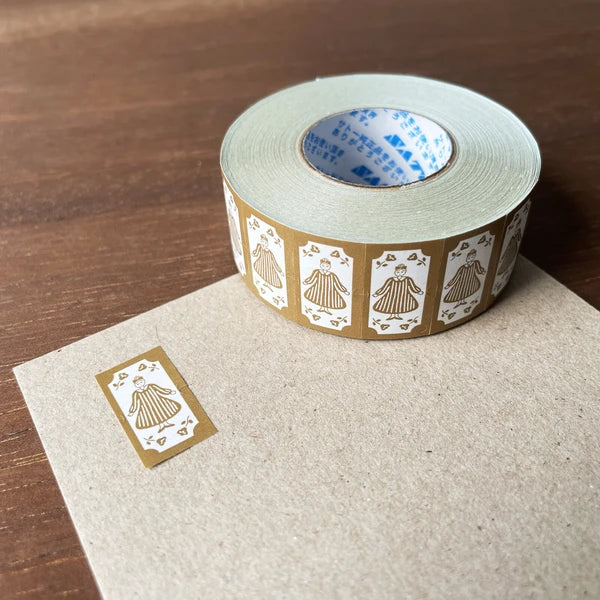 STAMP MARCHE Maru-chan Labeler Sticker - Retro Brown