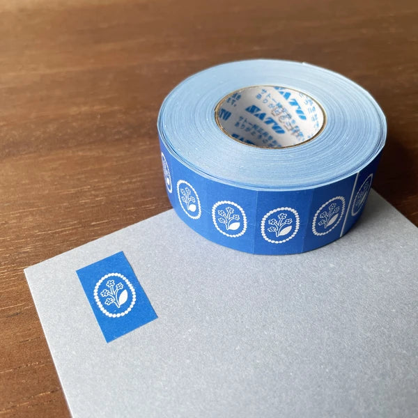 STAMP MARCHE Labeler Sticker Flower Brooch - Blue