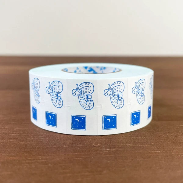 STAMP MARCHE Maru-chan Labeler Sticker - Coffee Blue