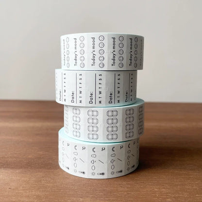 STAMP MARCHE Planner Labeler Sticker - Weather and Temperature Black