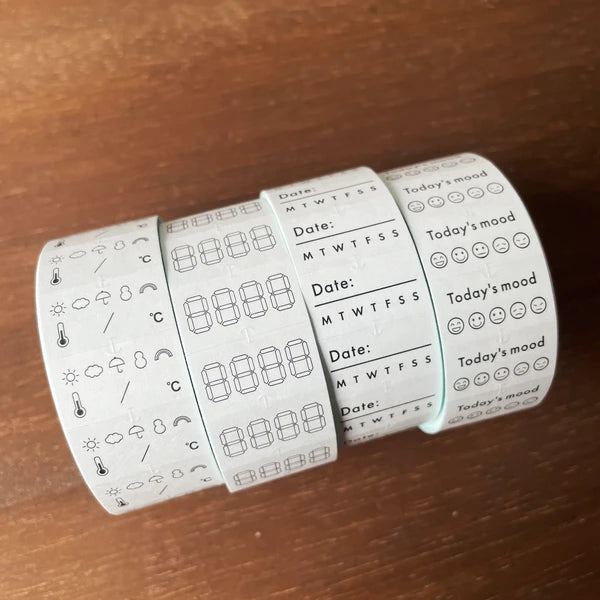 STAMP MARCHE Planner Labeler Sticker - Weather and Temperature Black