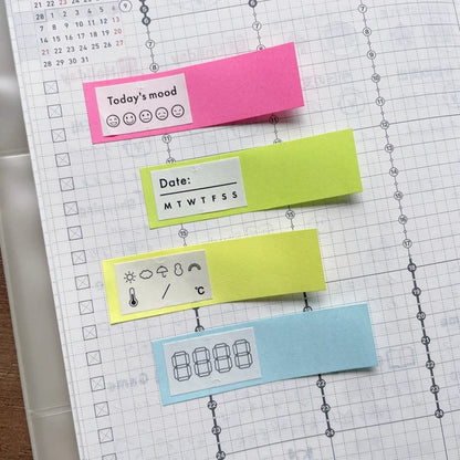 STAMP MARCHE Planner Labeler Sticker - Weather and Temperature Black
