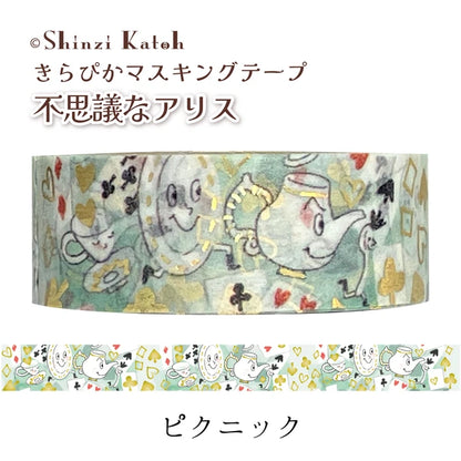 SEAL-DO PRINTING Alice in Wonderland Kirapika Foil Masking Tape - Picnic