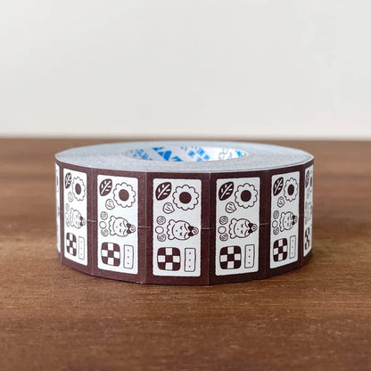 STAMP MARCHE Maru-chan Labeler Sticker - Cookie Tin Brown