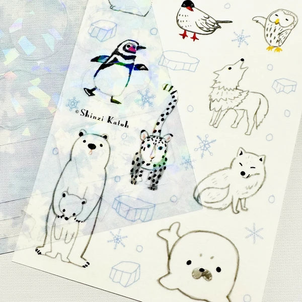 SEAL-DO PRINTING Hologram Sheet Stickers - Snow and Ice Animals