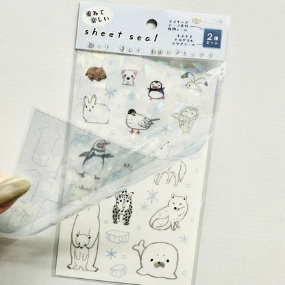 SEAL-DO PRINTING Hologram Sheet Stickers - Snow and Ice Animals