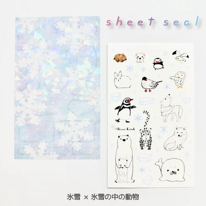 SEAL-DO PRINTING Hologram Sheet Stickers - Snow and Ice Animals