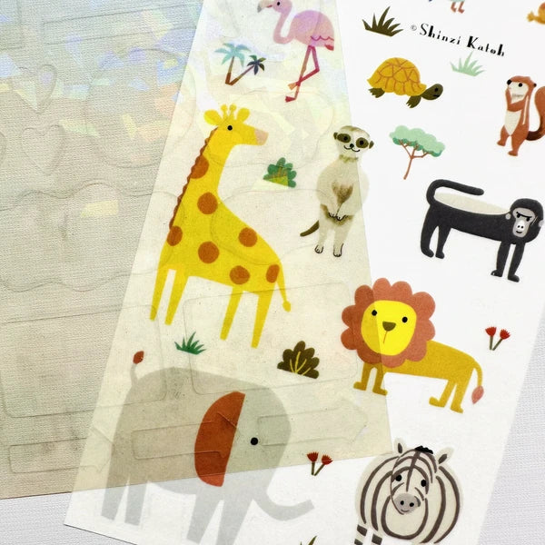 SEAL-DO PRINTING Hologram Sheet Stickers - Savanna and Tropical Animals