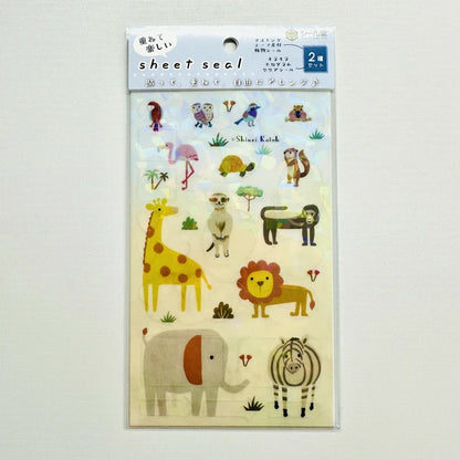 SEAL-DO PRINTING Hologram Sheet Stickers - Savanna and Tropical Animals