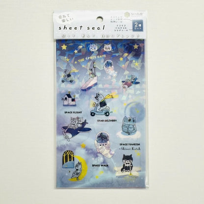 SEAL-DO PRINTING Hologram Sheet Stickers - Space and Cat