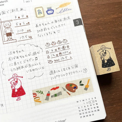 STAMP MARCHE Peppoko Maaru-chan Stamp - Teddy Bear