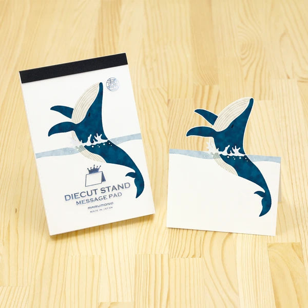 MARUMO PRINTING Die-Cut Stand Message Pad - Whale - Wholesale Pack