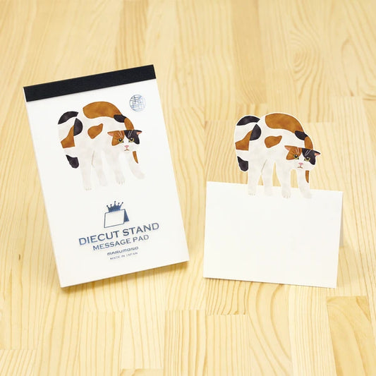 MARUMO PRINTING Die-Cut Stand Message Pad - Calico Cat - Wholesale Pack