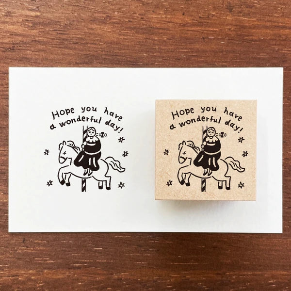 STAMP MARCHE Marl-chan Message Rubber Stamp - Hope You Have a Wonderful Day