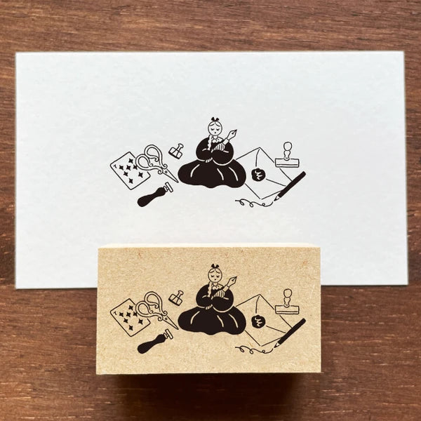 STAMP MARCHE Marl-chan Illustration Rubber Stamp - Stationery Kingdom