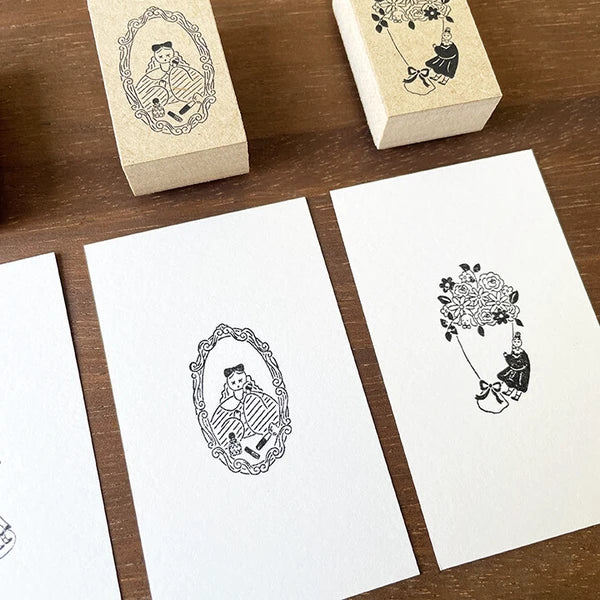 STAMP MARCHE Marl-chan Illustration Rubber Stamp - Makeup