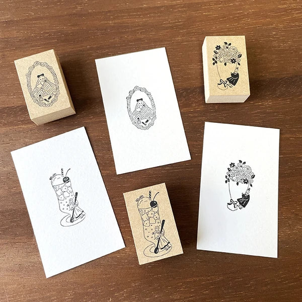 STAMP MARCHE Marl-chan Illustration Rubber Stamp - Flower Bouquet