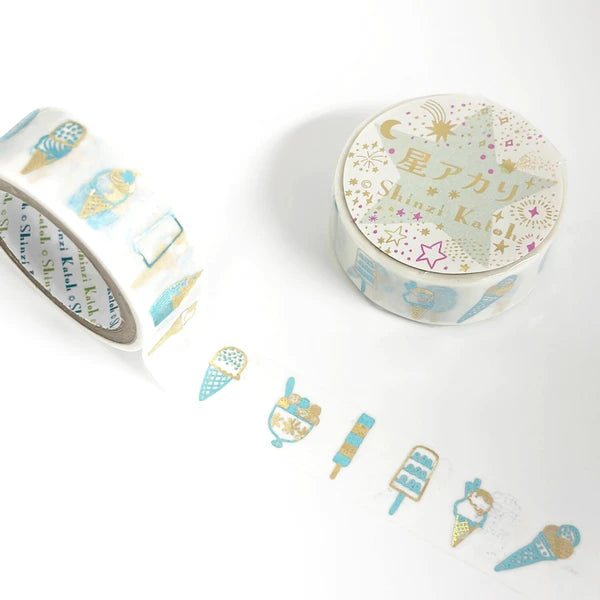SEAL-DO PRINTING Hoshi Akari Kirapika Two-Color Foil Masking Tape - Ice Cream