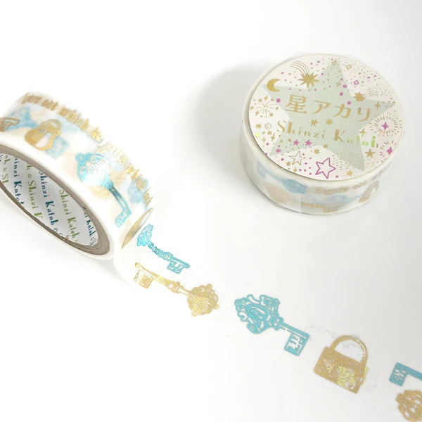 SEAL-DO PRINTING Hoshi Akari Kirapika Two-Color Foil Masking Tape - Antique Key