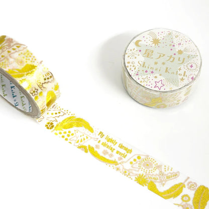 SEAL-DO PRINTING Hoshi Akari Kirapika Two-Color Foil Masking Tape - Golden Feather